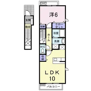 広島県福山市山手町3【アパート】の間取り