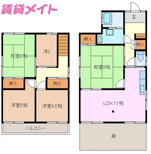 三重県名張市東田原【一戸建】の間取り