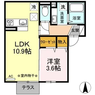 リヴェール【1階】の間取り