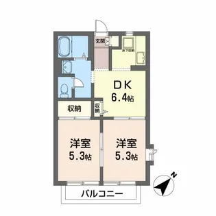 タウンコート砂押【1階】の間取り