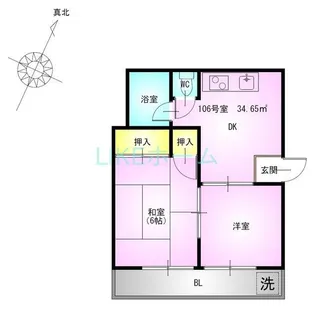 光ハイツ【1階】の間取り