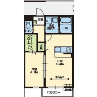 ニュースカイタウンB棟【2階】の間取り