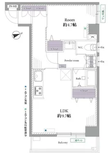 東京都新宿区東五軒町【マンション】の間取り