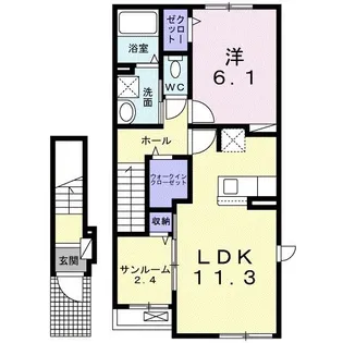ベル ヴィオラ ドゥ【2階】の間取り
