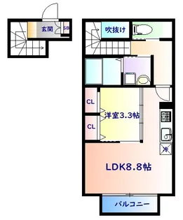 リアーレ市名坂【2階】の間取り