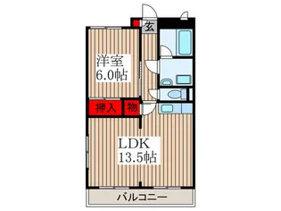メルベーユ西上尾【1階】の間取り