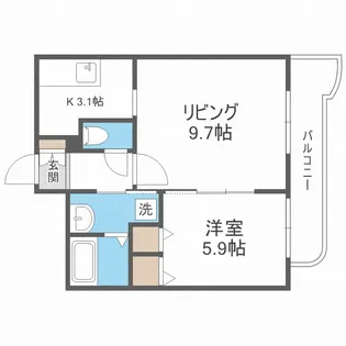 ボランハイツ山の手【1階】の間取り