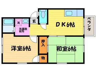 エステートピア若林【1階】の間取り