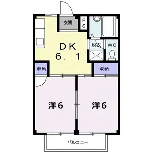 シティハイツ八幡【2階】の間取り