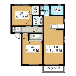 ファイン A棟【1階】の間取り