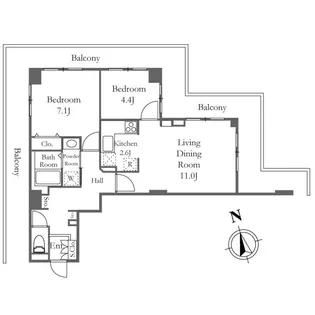 リバーシティ21新川【20階】の間取り