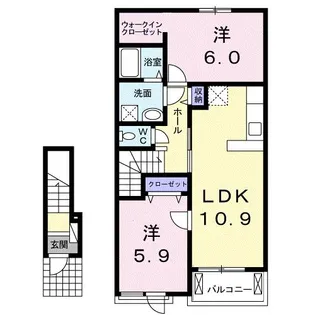 ベルソレイユI【2階】の間取り