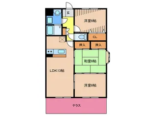 福岡県福津市宮司2【アパート】の間取り
