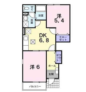 プリエール・アサヒB【1階】の間取り