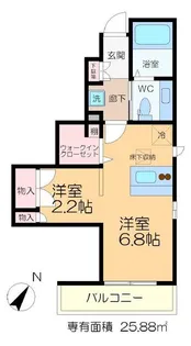 ジャルダンクレール【1階】の間取り