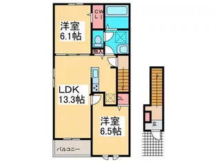 サンスーシィ【2階】の間取り