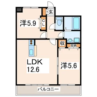 クロノス16月出【8階】の間取り