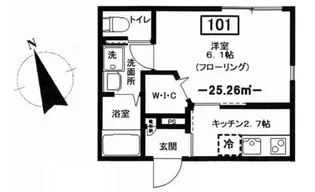 メゾンブラッシュ代々木上原【1階】の間取り