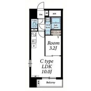 サンライズ本町【6階】の間取り