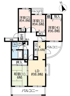 URパークサイド鎌ヶ谷【1階】の間取り