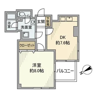 マンション市川【7階】の間取り