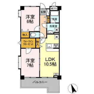 レフアみなみ野【4階】の間取り