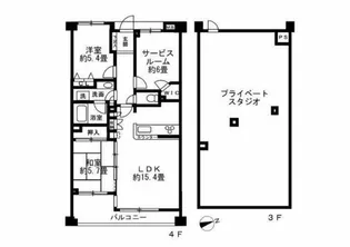 ランドシティ玉川学園ロイヤルテラス【3階】の間取り