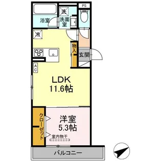 トリシア大慈寺町 B【2階】の間取り