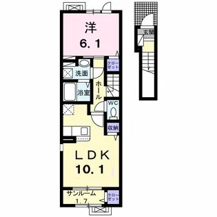 サンライズエイトA【2階】の間取り