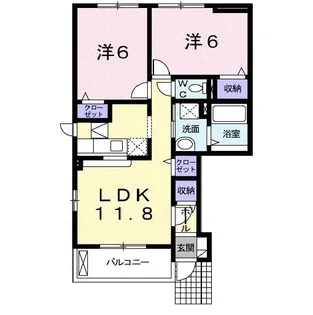 フローレスA【1階】の間取り