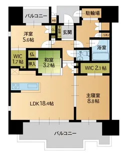 グランドメゾン平尾テラス【11階】の間取り