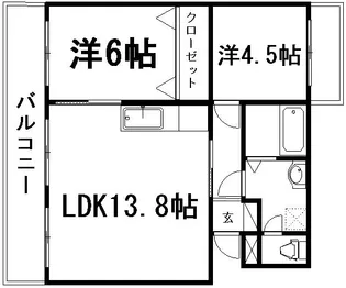第一我心ヶ丘マンション【2階】の間取り