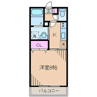 青山コーポB【3階】の間取り