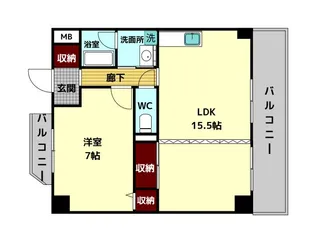 パストラール東生駒【4階】の間取り