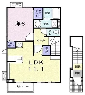 ヌーベル アンジュI【2階】の間取り