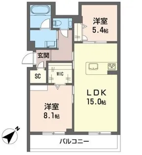 ウィズプラス浦和美園 イースト A棟【2階】の間取り