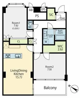 スカイプラザ赤坂(スカイプラザアカサカ)【2階】の間取り