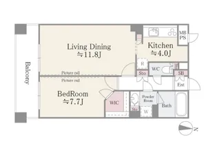 CITY PLACE AYASE【8階】の間取り