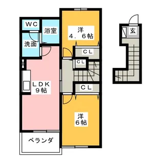 サンリット平手【2階】の間取り
