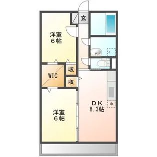 ビューコーポ高屋【2階】の間取り