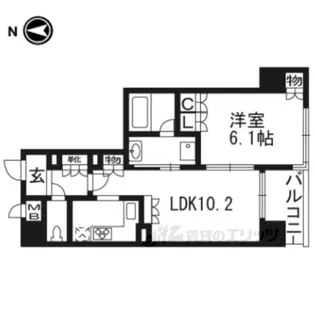 リーガル京都堀川五条通り【8階】の間取り