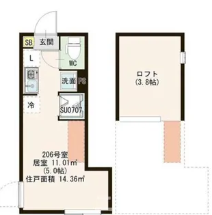 ハーモニーテラス赤羽III【2階】の間取り