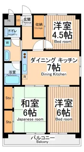 フローレンス鹿沼【1階】の間取り