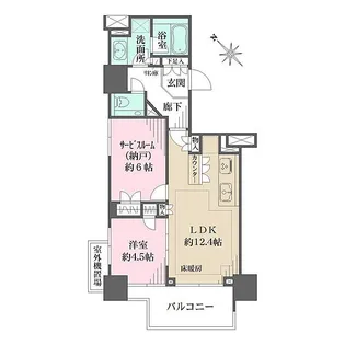 ザ・パークハウス赤坂レジデンス【4階】の間取り