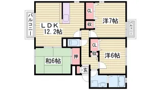 ラフィーネ田寺東A【1階】の間取り
