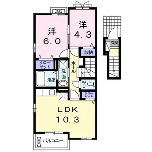 ペンディエンテ A【2階】の間取り