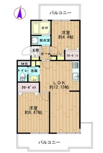 オークヴィラ1号館【2階】の間取り