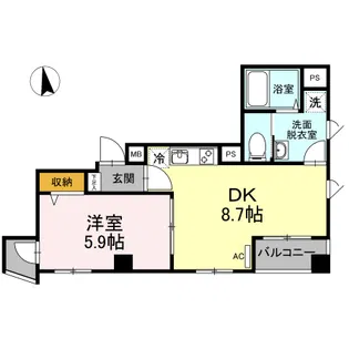 ヴィレッヂ大和東【5階】の間取り
