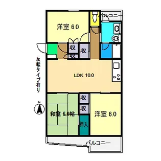 ハイツかおる【3階】の間取り