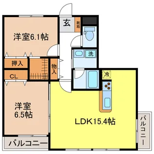 レジデンスアルタII【3階】の間取り